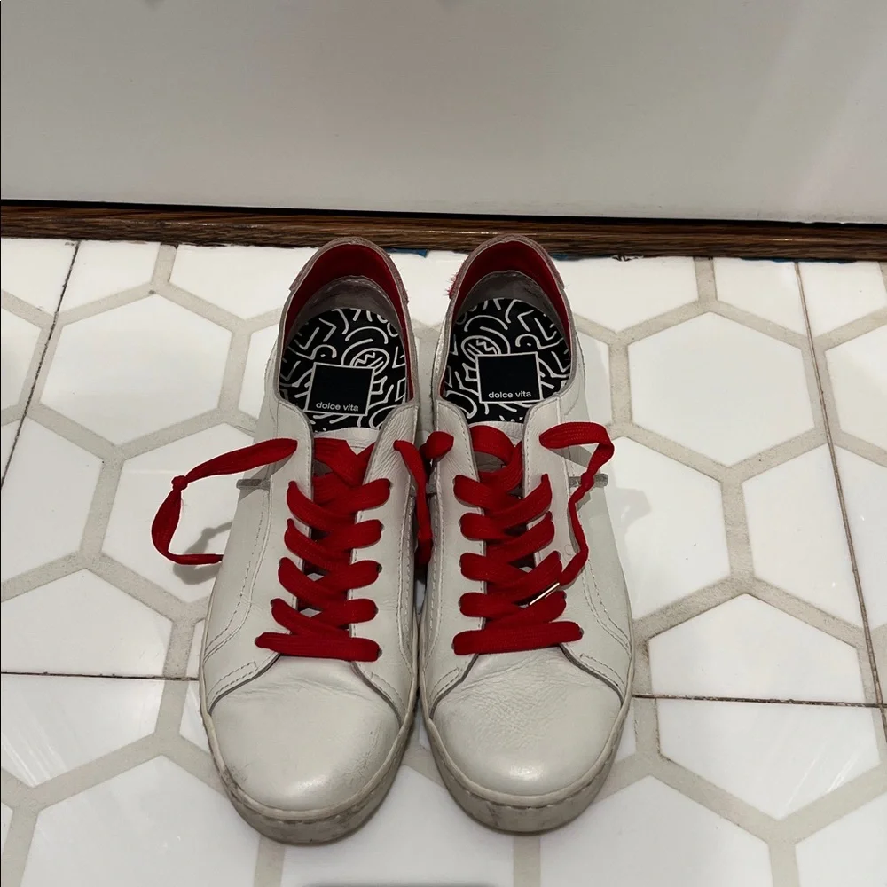 Dolce Vita Red and White Sneakers - Picture 3 of 5